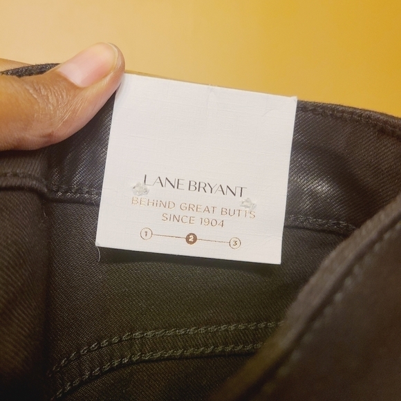 Lane Bryant | Women's Distressed Faux Leather Stretch Skinny Jeans (Size 22R) - Picture 13 of 15